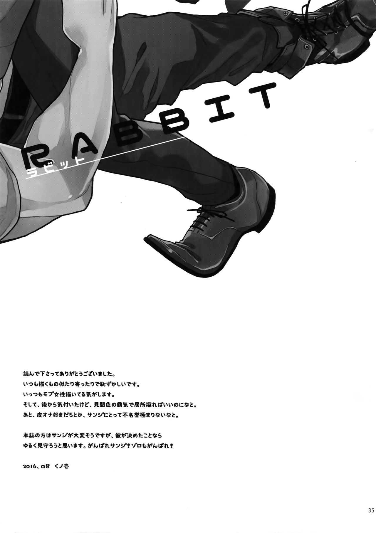 (C90) [Kyozoya (Kunoichi)] RABBIT (One Piece) (C90) [京蔵屋 (くノ壱)] RABBIT (ワンピース)