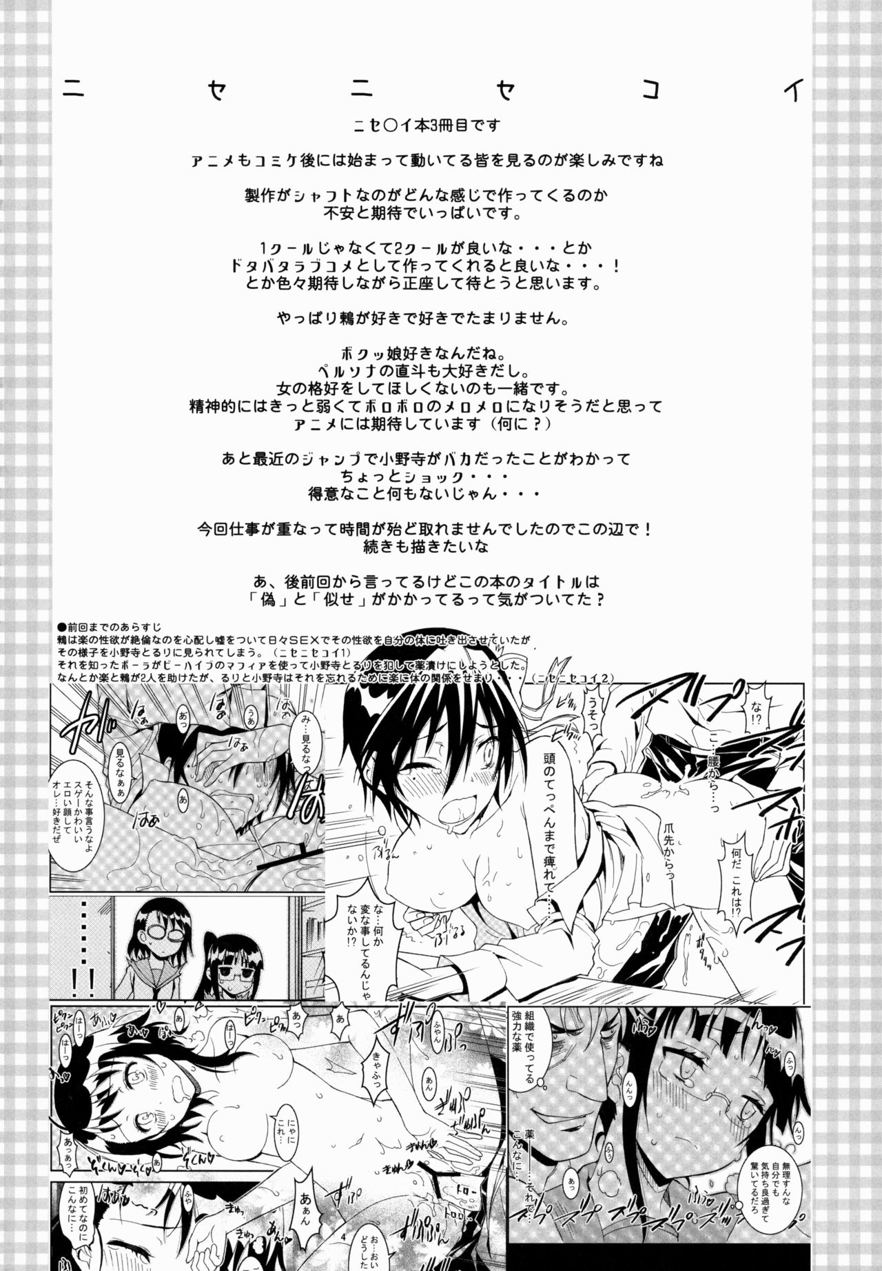 (C85) [Project Harakiri (Kaishaku)] Nisenisekoi 3 (Nisekoi) (C85) [PROJECTハラキリ (介錯)] ニセニ○コイ3 (ニセコイ)